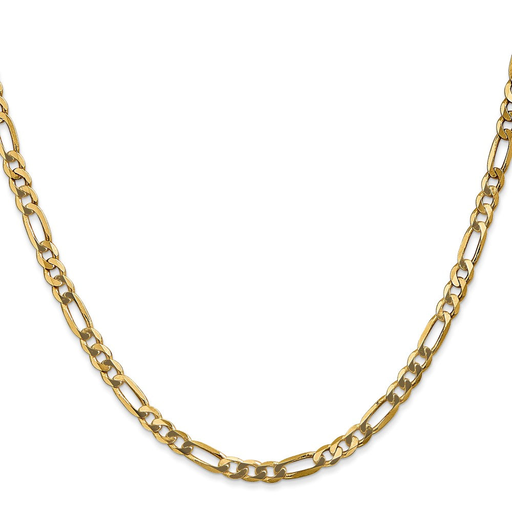 14K Sarı Altın 26 cm 4mm Düz Figaro ile birlikte Papağan Kilit Zincir Kolye