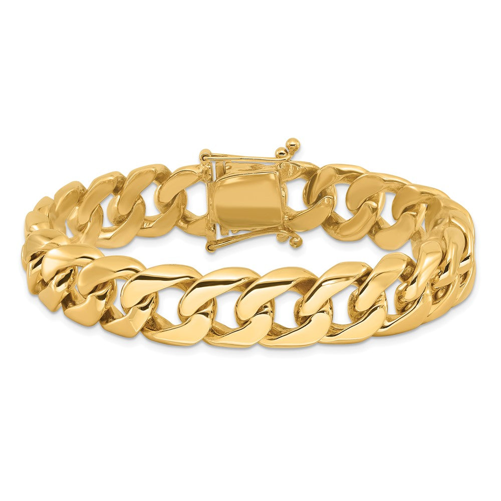 Ici Dolu 14K Sarı Altın 22 cm 13.4mm El Cilalı Rounded Gurme Link ile birlikte Kutu Yakalama Kilit Zincir Kolye