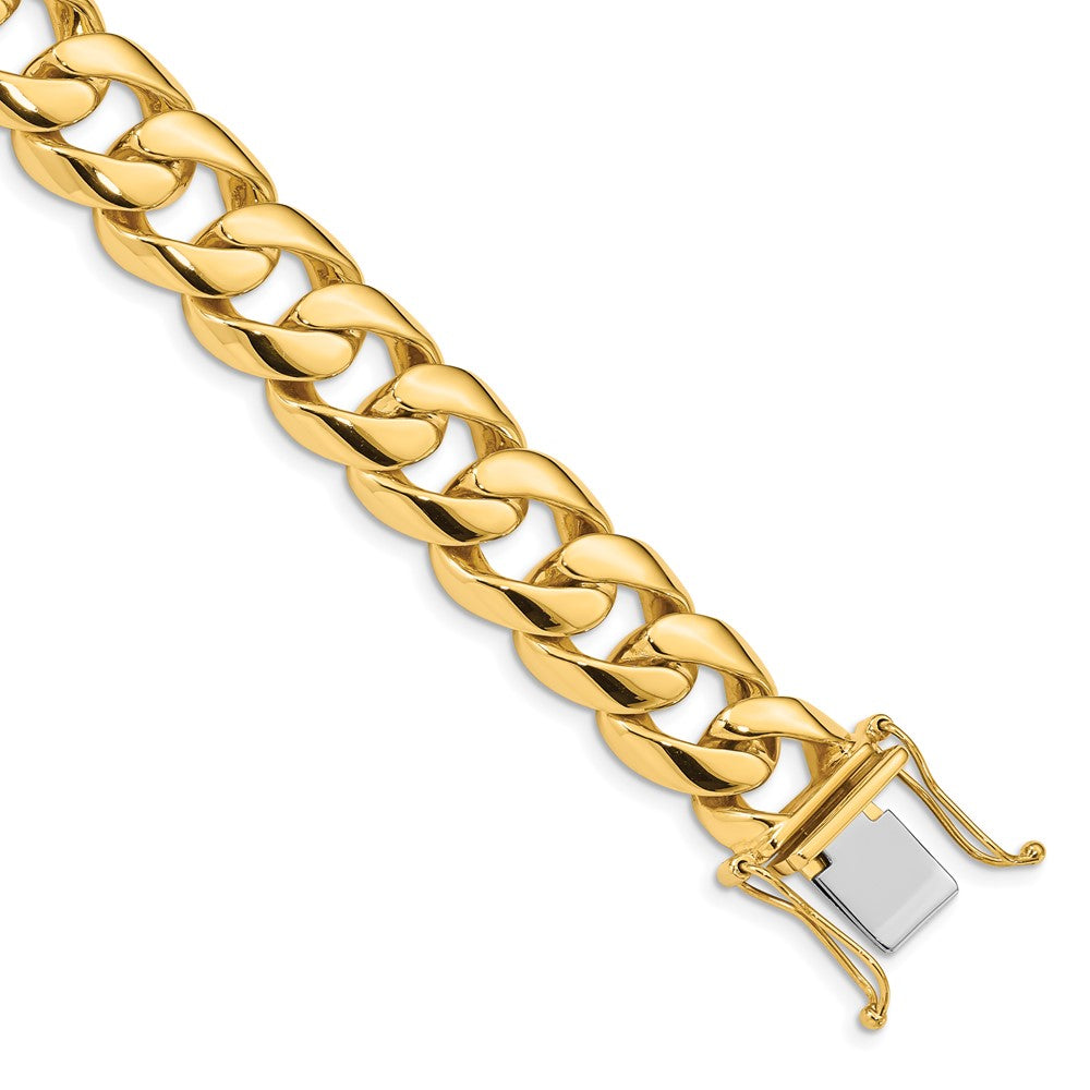 Ici Dolu 14K Sarı Altın 22 cm 13.4mm El Cilalı Rounded Gurme Link ile birlikte Kutu Yakalama Kilit Zincir Kolye