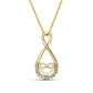 10 Ayar Sarı Altında 0.1 CT. T.W. Doğal Pırlanta Linear Sonsuzluk Kalp Kolye