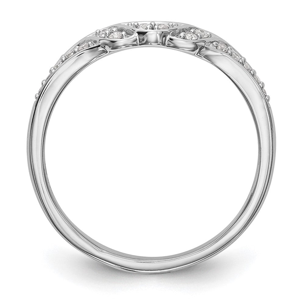 0.10ct. CZ Katı Gerçek 14K Beyaz Altın Nikah Yüzüğü