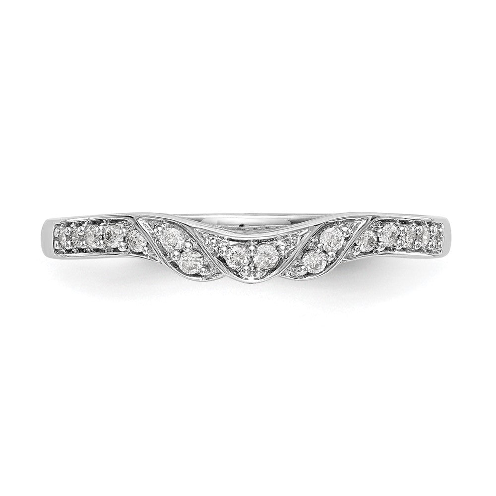 0.10ct. CZ Katı Gerçek 14K Beyaz Altın Nikah Yüzüğü