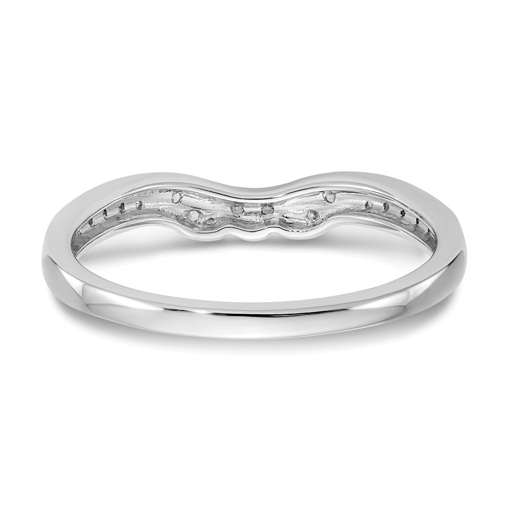 0.10ct. CZ Katı Gerçek 14K Beyaz Altın Nikah Yüzüğü