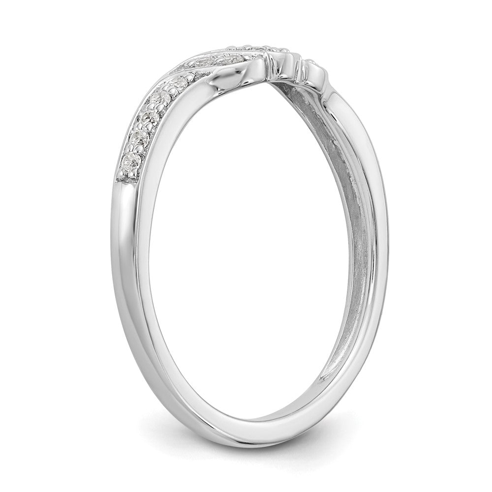 0.10ct. CZ Katı Gerçek 14K Beyaz Altın Nikah Yüzüğü
