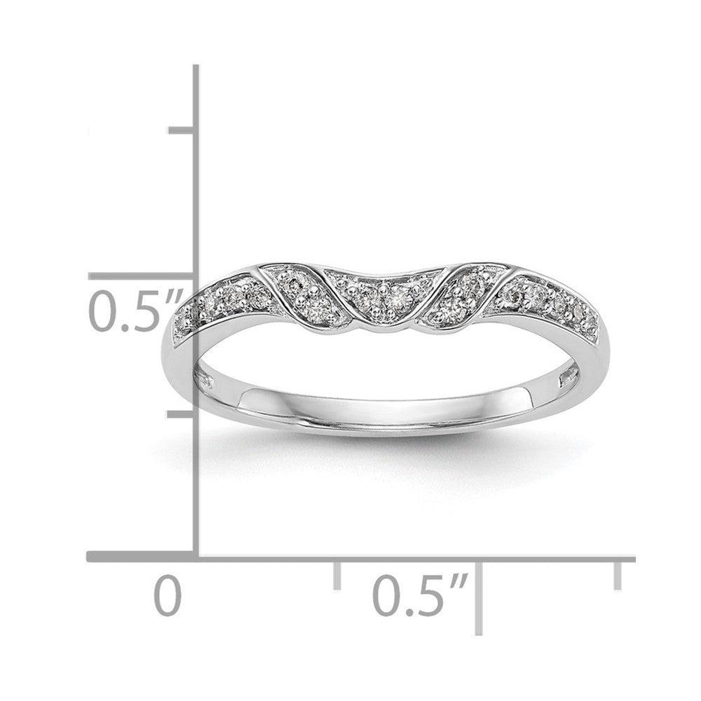 0.10ct. CZ Katı Gerçek 14K Beyaz Altın Nikah Yüzüğü