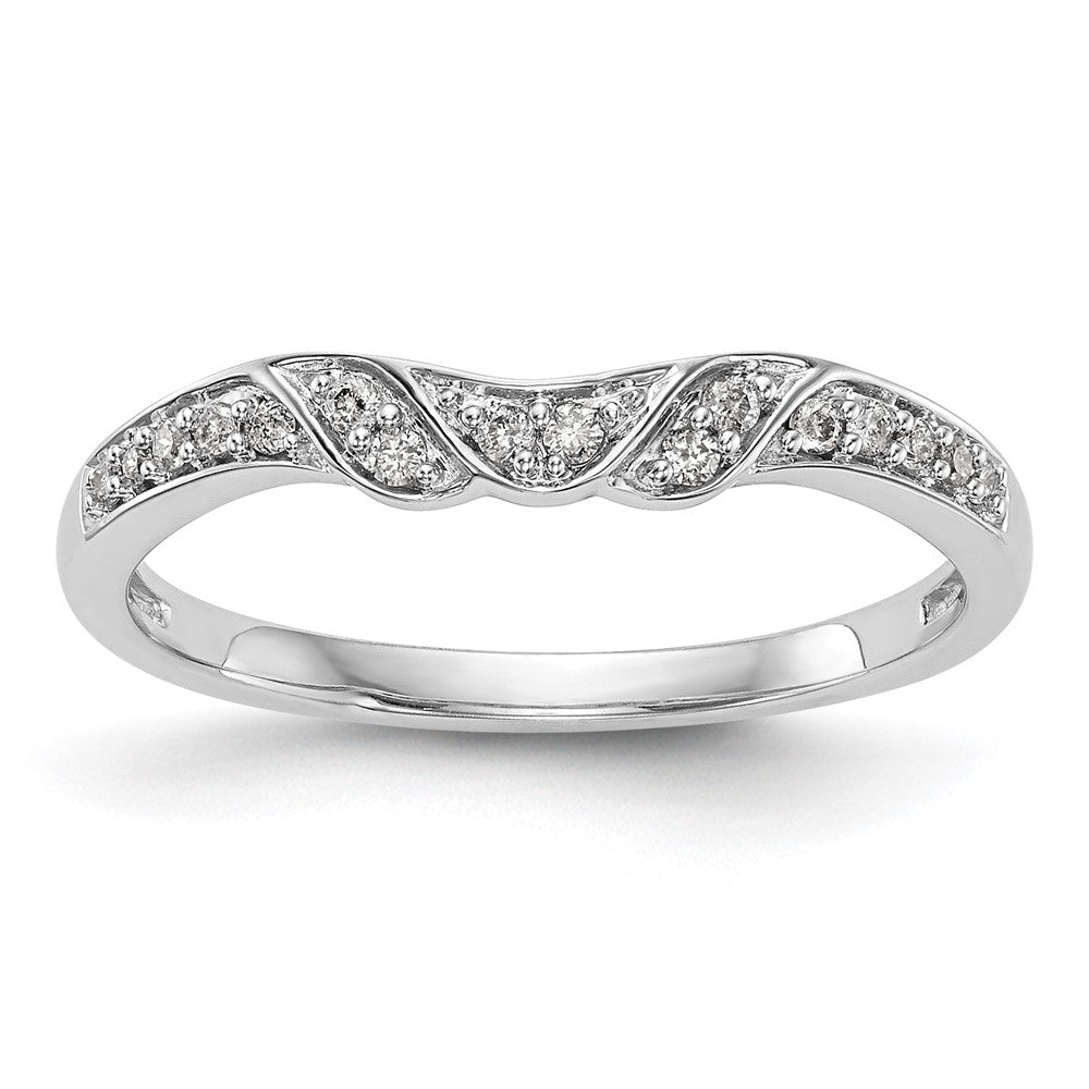 0.10ct. CZ Katı Gerçek 14K Beyaz Altın Nikah Yüzüğü