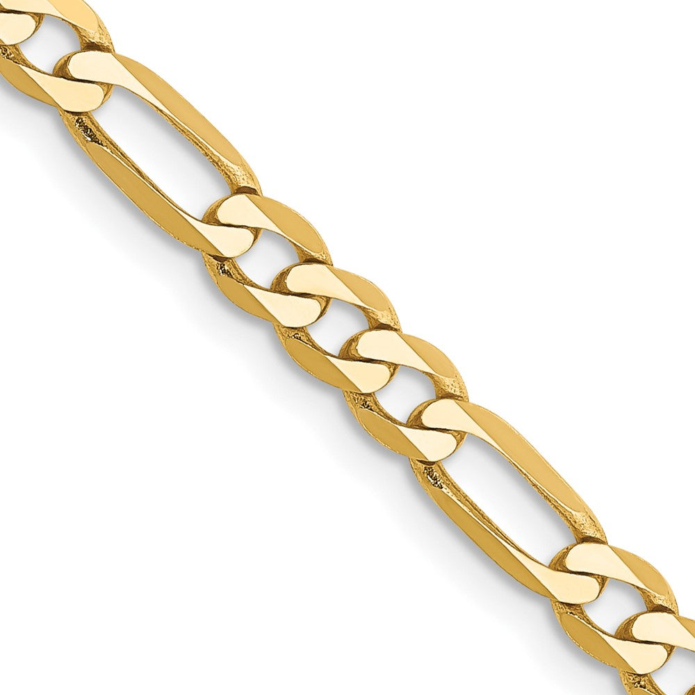 14K Sarı Altın 26 cm 4mm Düz Figaro ile birlikte Papağan Kilit Zincir Kolye